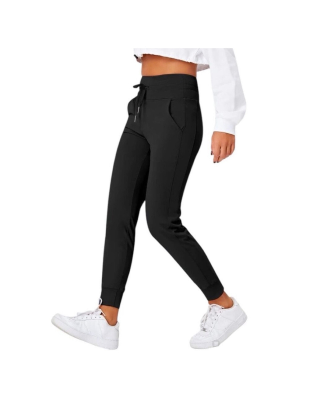 Size M (Petite) Halara High Waisted Drawstring Side Pocket Plain Joggers